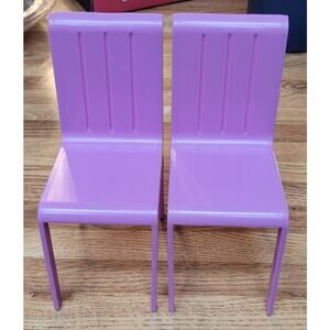 Vtg 1993 Meritus Barbie Dream House Purple Plastic Dining Room Kitchen Chairs
